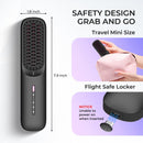 Rechargeable Travel Hair Straightener Brush – Portable Ionic Styling Brush