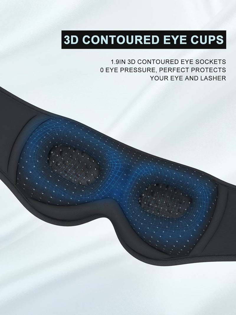 3D Eye Mask with Wireless Headphones – Comfortable & Breathable Sleep Mask