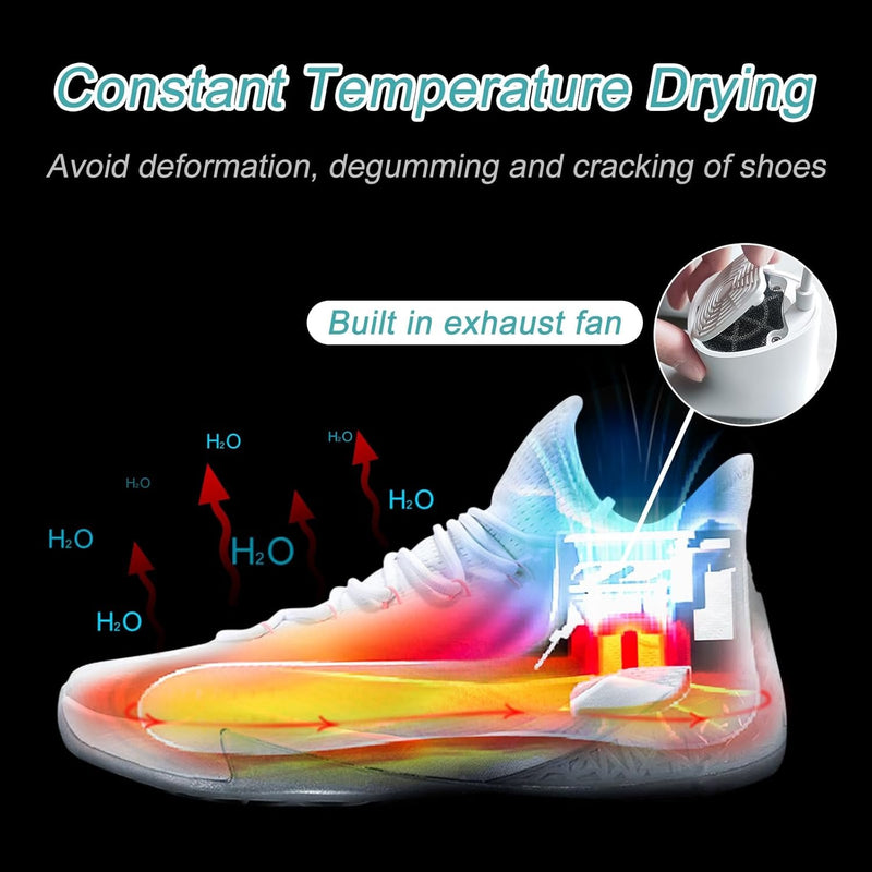 Electric Shoe & Boot Dryer with Deodorizer – Low Noise Portable Shoe Warmer with Timer