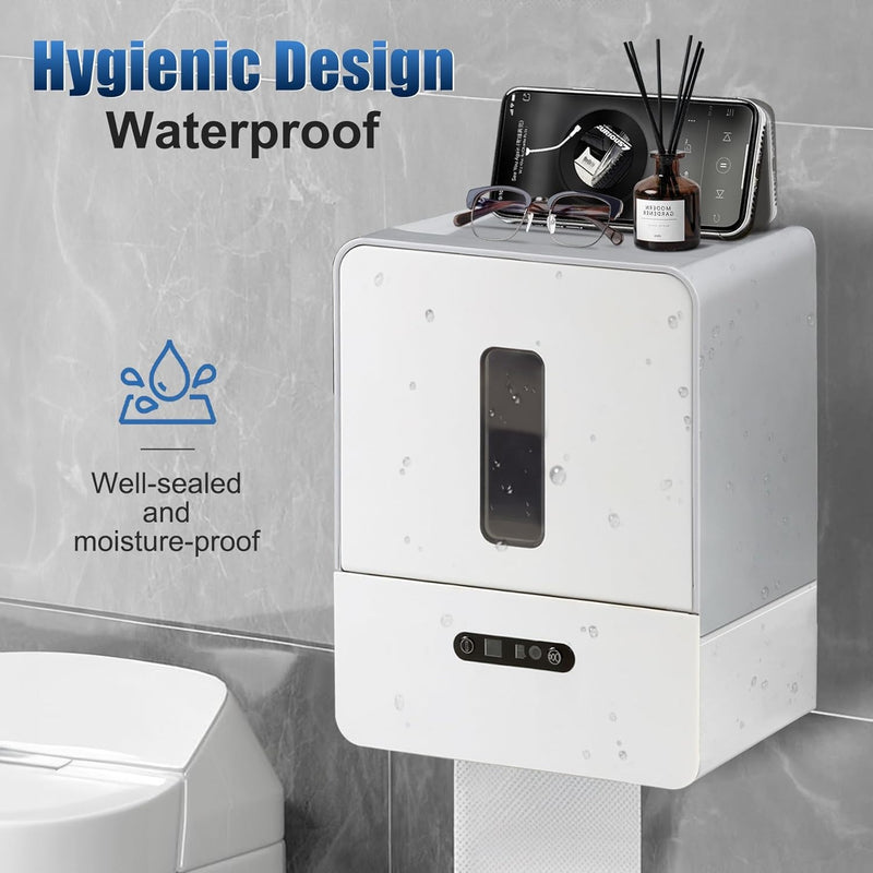 Touchless Paper Towel Dispenser – Smart Wall-Mount Toilet Roll Holder with Night Light