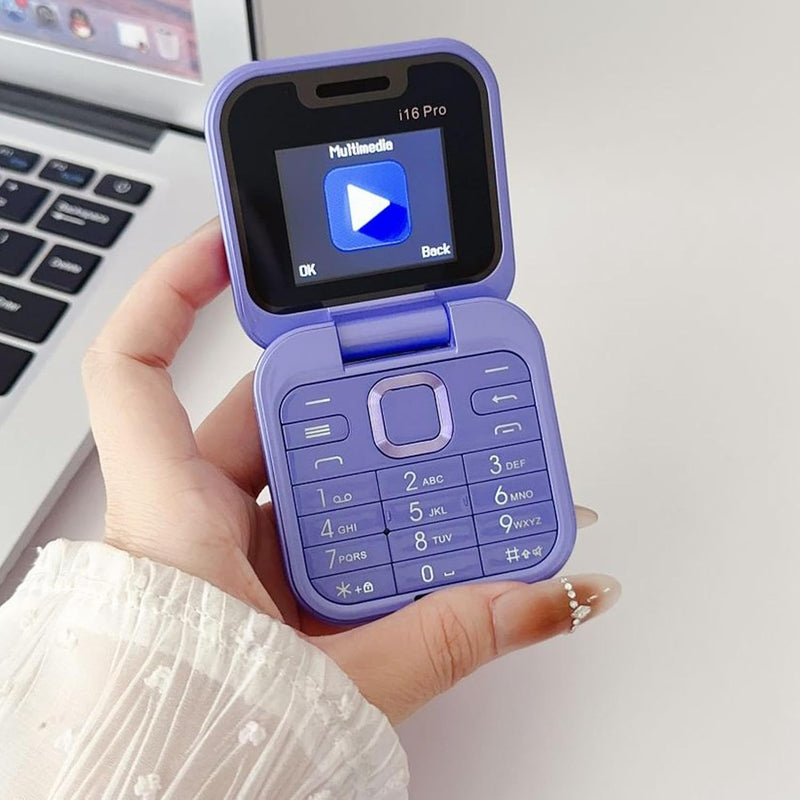 Unlocked Dual SIM Flip Phone – Compact Mobile with Easy-to-Read Display Perfect for Seniors