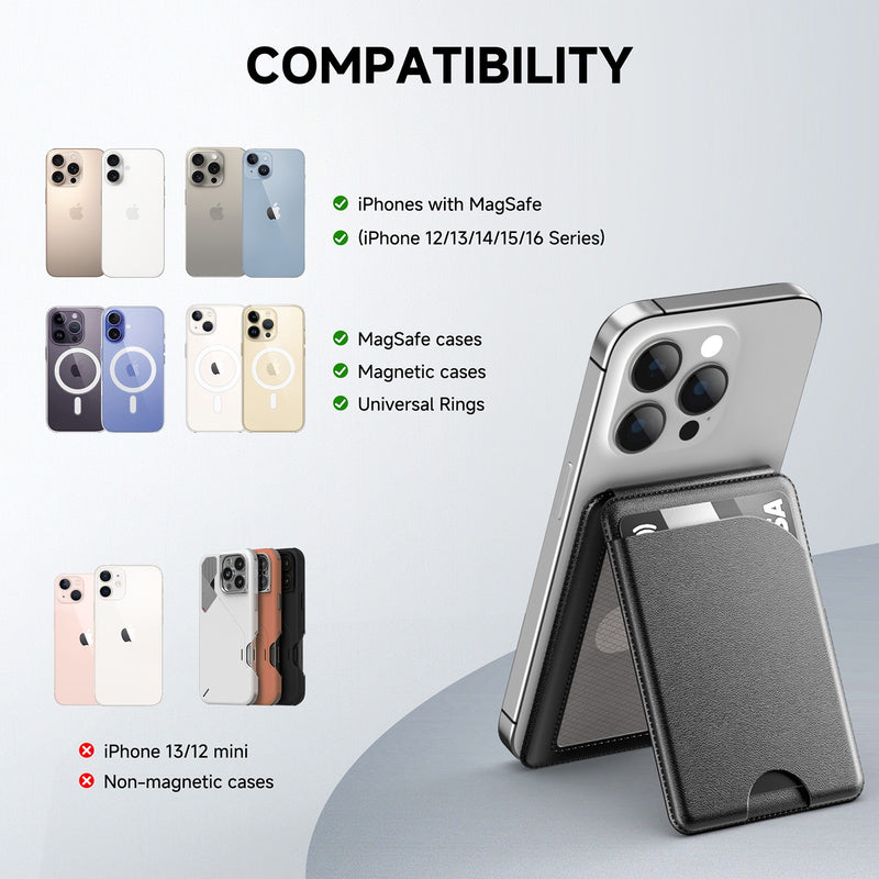 MagSafe Magnetic Wallet – PU Leather Card Holder for iPhone 16/15/14/13/12