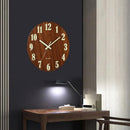 12-Inch Wooden Wall Clock – Glow-in-the-Dark Silent Quartz Movement MDF Background