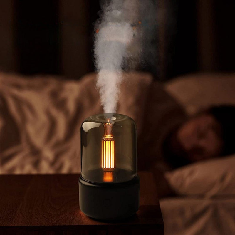 Aromatherapy Candlelight Diffuser – Electric Mist Humidifier with Ambient Light