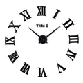 Large DIY Roman Numeral Wall Clock – 3D Acrylic Mirror Design Modern Home Decor for Living Room or Office