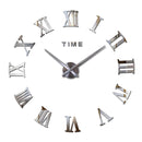 Large DIY Roman Numeral Wall Clock – 3D Acrylic Mirror Design Modern Home Decor for Living Room or Office