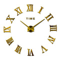 Large DIY Roman Numeral Wall Clock – 3D Acrylic Mirror Design Modern Home Decor for Living Room or Office