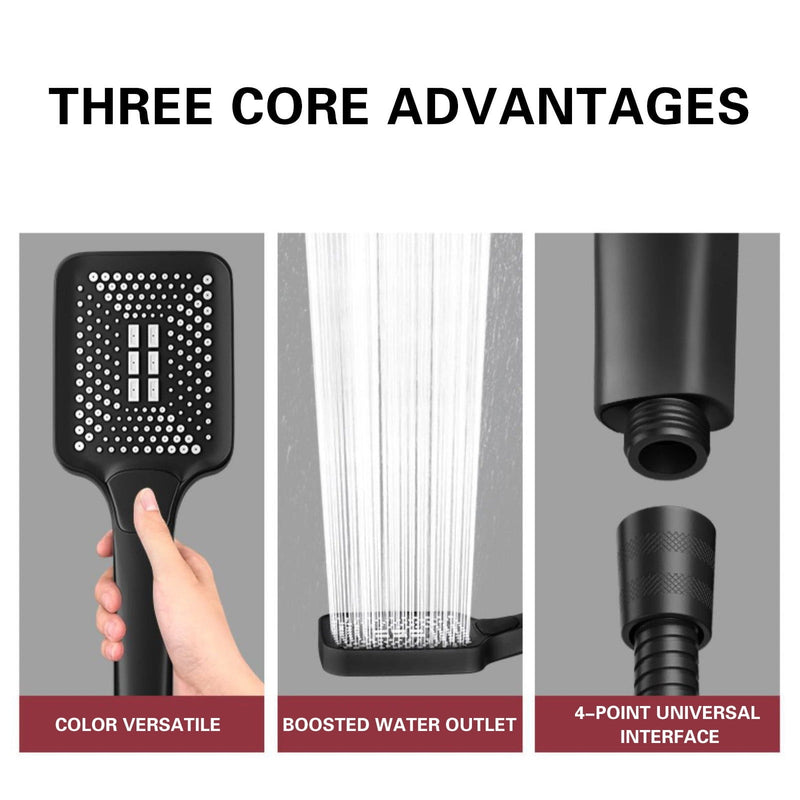 High Pressure Shower Head – 3 Modes 2M Hose Wall Bracket