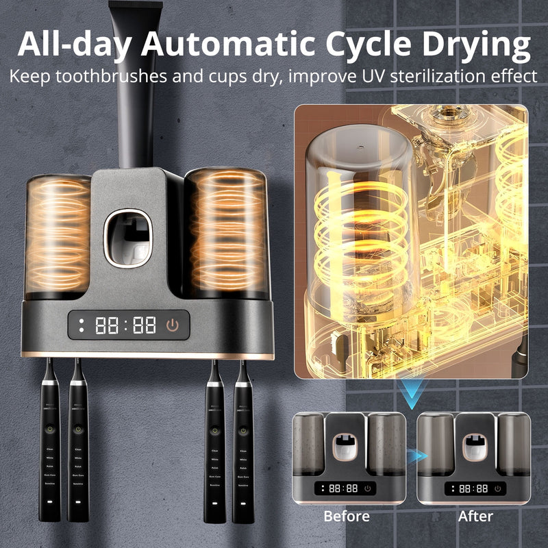 Smart Toothbrush Holder – Automatic Toothpaste Dispenser and Steriliser