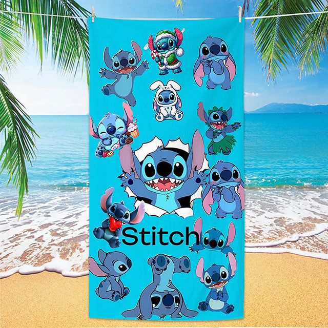 Stitch Microfiber Beach Towel – Quick-Dry Sand-Free for Kids & Adults