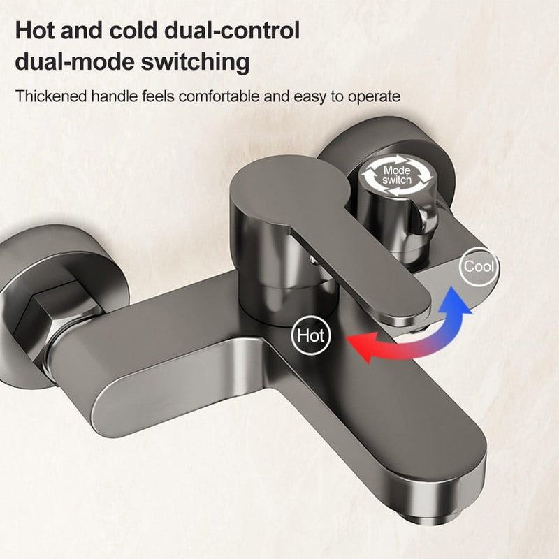 Modern Shower Faucet Set – Copper Bathroom Mixer Tap with Shower Head