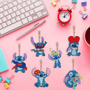 Stitch Diamond Painting Keychain Set – DIY 6-Piece Double-Sided Rhinestone Kit