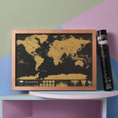 Deluxe Scratch-Off World Map – Travel Edition Adventure Poster Black and Gold