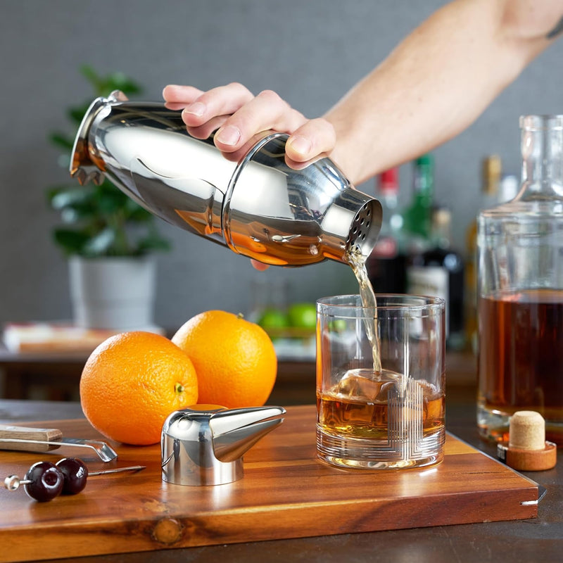 Penguin Cocktail Shaker 17oz – Professional Stainless Steel Shaker with Built-In Strainer