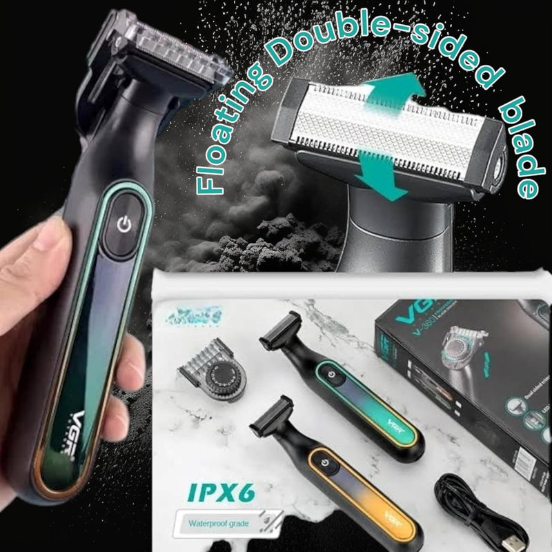 Men’s Beard Trimmer IPX6 Waterproof - VGR V-360 Cordless USB Rechargeable Wet/Dry