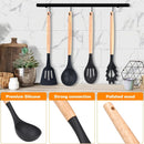 37-Piece Kitchen Utensils Set – Heat-Resistant Silicone Cooking Tools with Wooden Handles