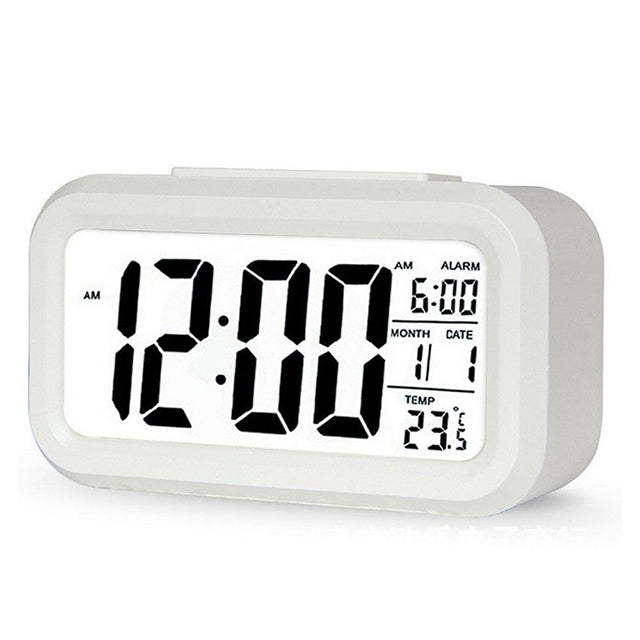 Cute Digital Alarm Clock – LCD Display with Temperature Nightlight & Snooze Perfect for Bedside Table