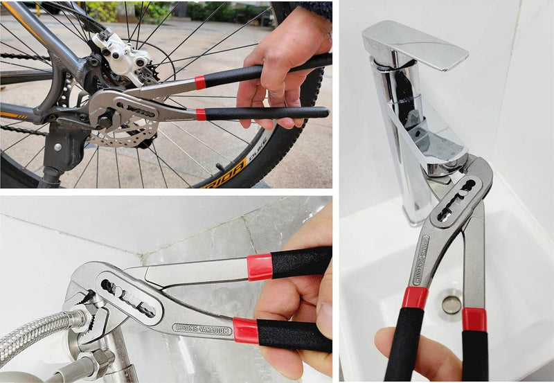 Adjustable Water Pump Pliers 12 Inch – Tongue & Groove Nickel-Plated with Non-Slip Handle
