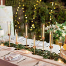 Glass Candlestick Holder Set of 3 – Modern Taper Candle Holders Table Centerpiece & Fireplace Decor