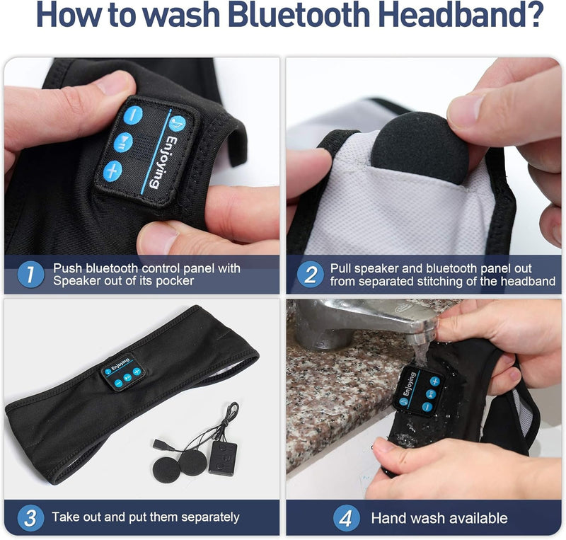 Wireless Bluetooth Sleep Headband – Ultra-Soft Headset with Built-In HD Stereo Speakers