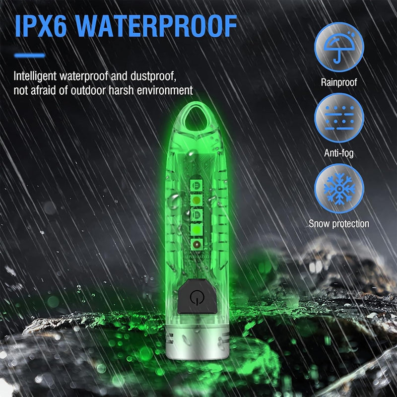 Mini Keyring Torch UV light – 400 Lumen LED USB Rechargeable IPX6 Waterproof