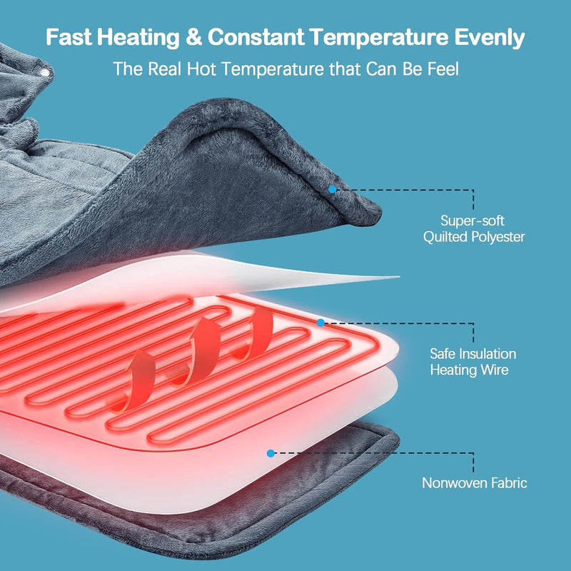 Neck & Shoulder Heating Pad – Weighted Design with 6 Heat Settings & 2-Hour Auto Shut-Off
