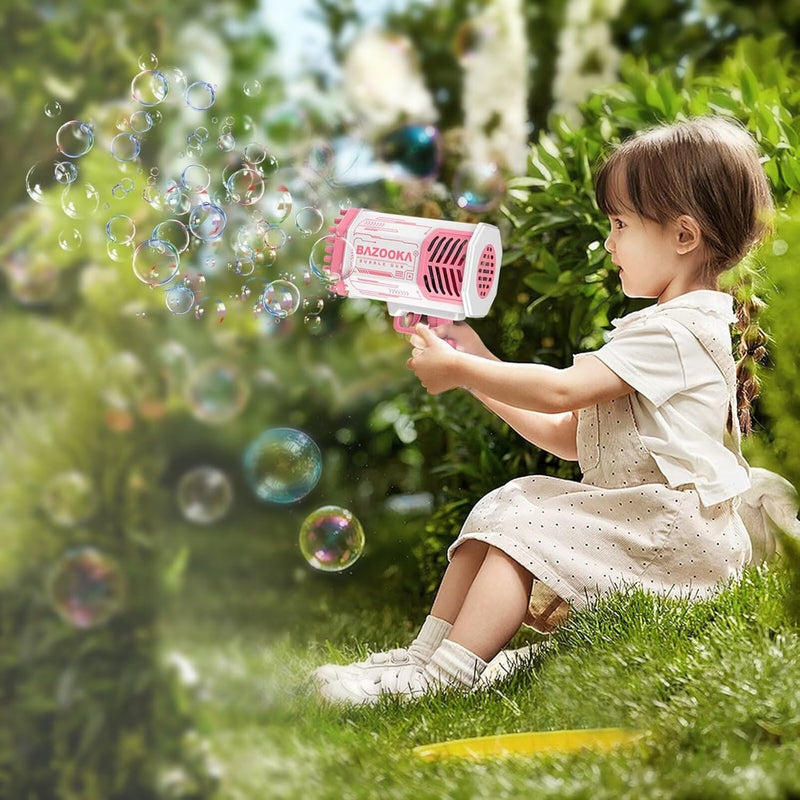 Rechargeable Bubble Gun – Bazooka Bubble Machine Toy for Kids