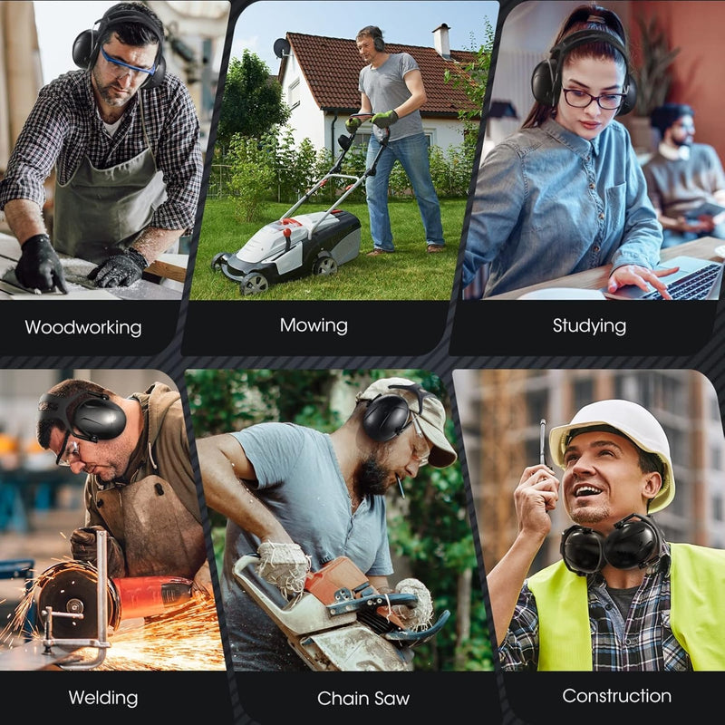 High Noise-Cancelling Ear Muffs – Hearing Protection for Construction