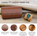 Premium Leather Watch Roll Case – 3-Slot Portable Watch Box Organizer for Men