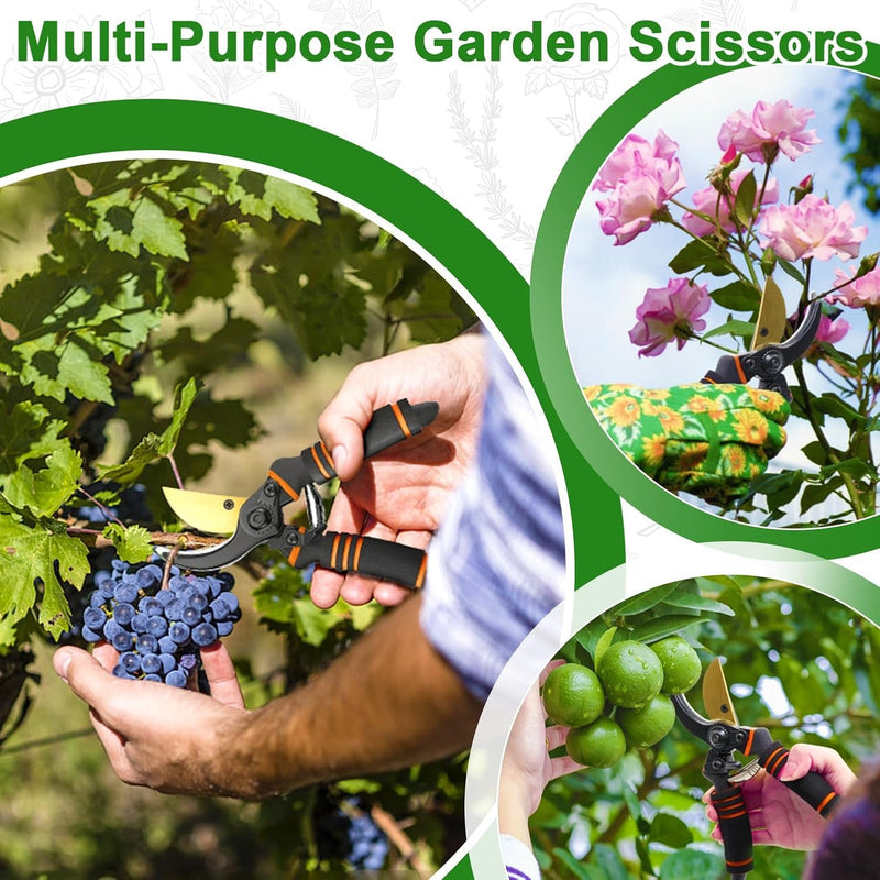 Professional Garden Secateurs – Bypass Pruning Shears for Branches Hedges & Flowers