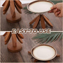 Wooden Tree Trivet Set with Stand – 3 Piece Heat-Resistant Coasters