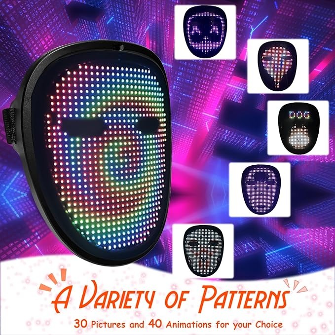 LED Mask with Gesture Control – Light-Up Toy for Kids