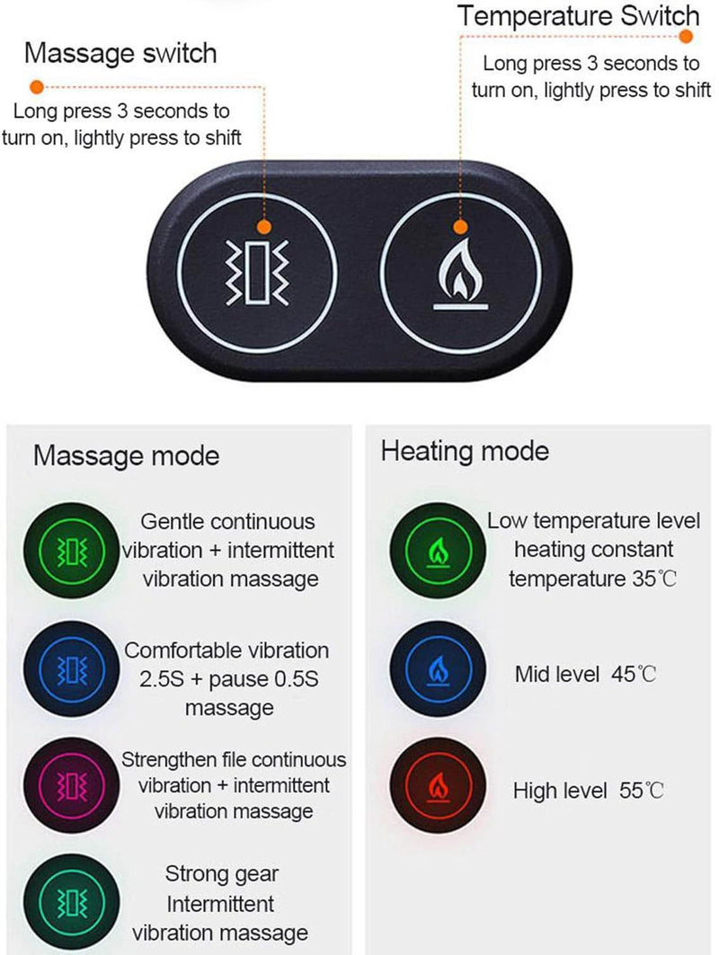 Heated Scarf with Vibration Massage – Waterproof Neck Warmer 3 Heat Levels Double Control Switch