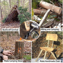 Manual Bushcraft Hand Auger – Survival Settlers Tool with Leather Pouch