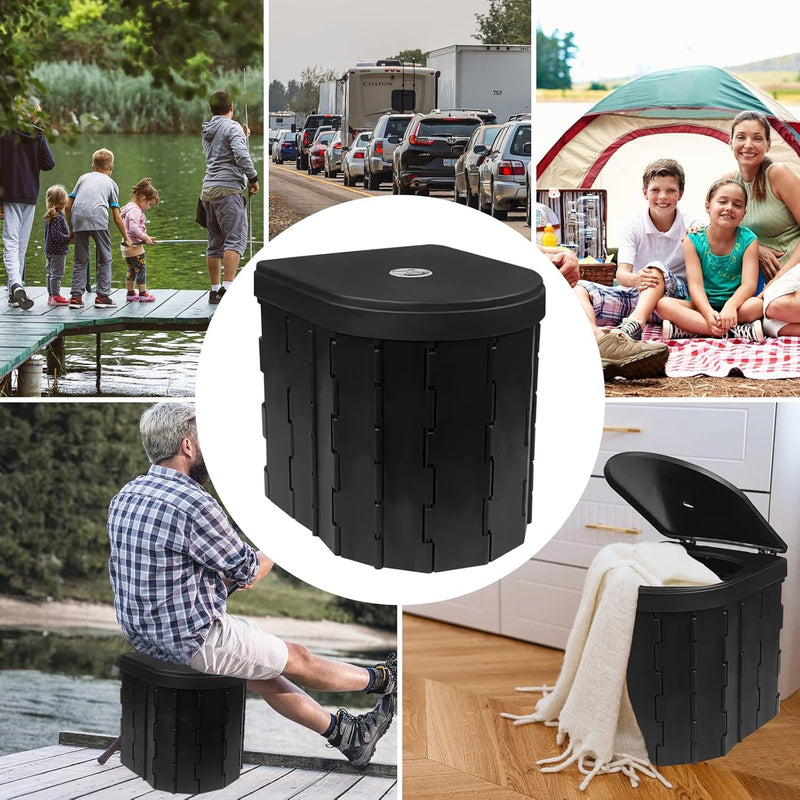 Portable Folding Camping Toilet – Lightweight Adjustable Porta Potty for Travel