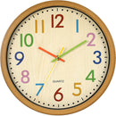 Colorful Silent 12 " Wall Clock – Kids Room Battery Operated Vintage Style