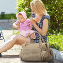 Large Capacity Baby Diaper Bag – Travel Tote with Pacifier Pouch & Changing Bag