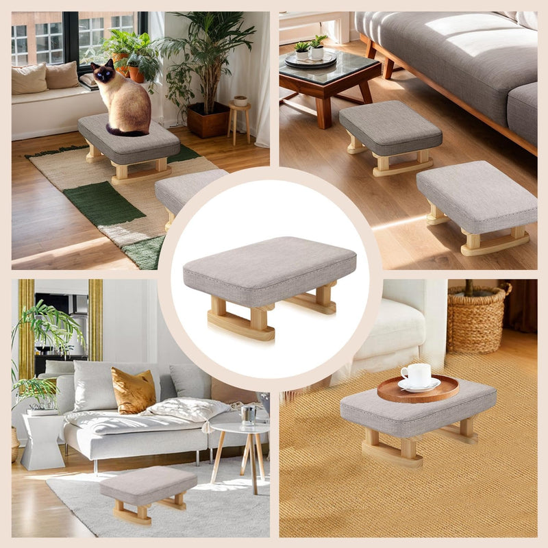 Modern Footstool – Pouffe with Removable Padded Seat Comfortable Foot Rest