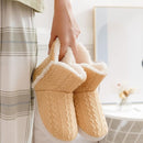 Women's Knitted Boot Slippers – Plush Lined Non-Slip Warm Winter House Shoes