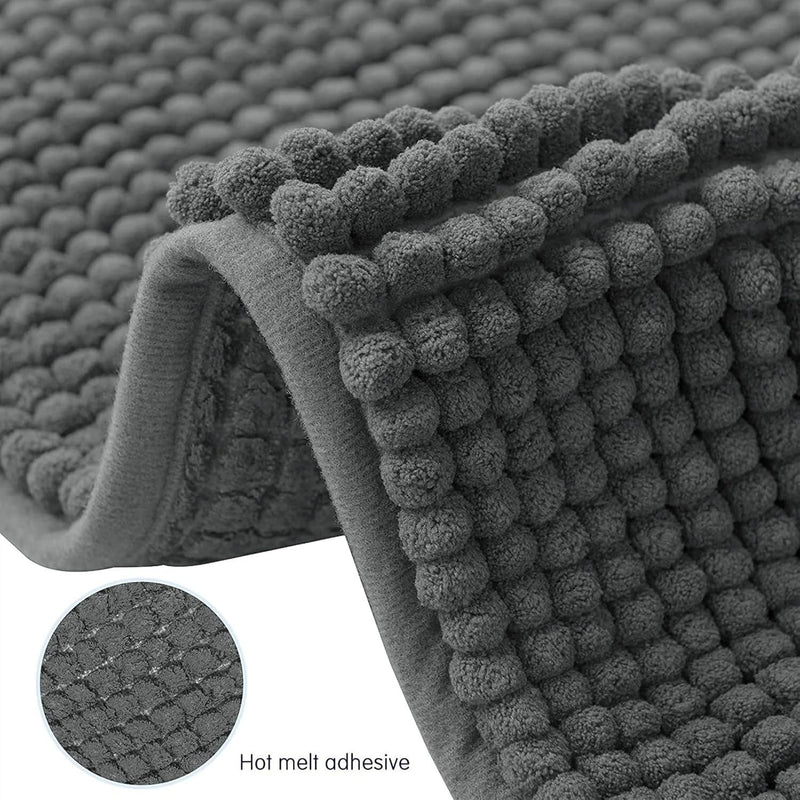 Non-Slip Chenille Bath Mat – Soft Super Absorbent & Quick-Dry Bathroom Rug