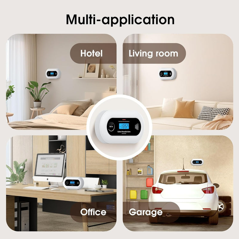 Carbon Monoxide Detector – 10-Year Battery CO Alarm with LCD