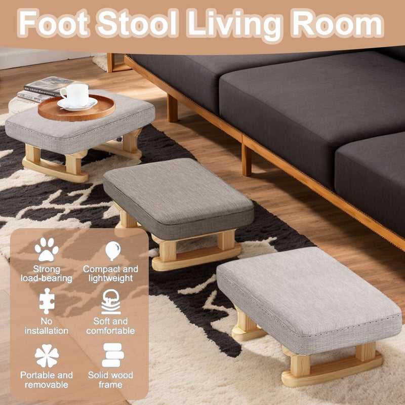 Modern Footstool – Pouffe with Removable Padded Seat Comfortable Foot Rest