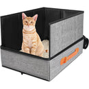 Collapsible Travel Cat Litter Tray– Portable Leak-Proof & Water-Resistant with Lid & Hard Bottom