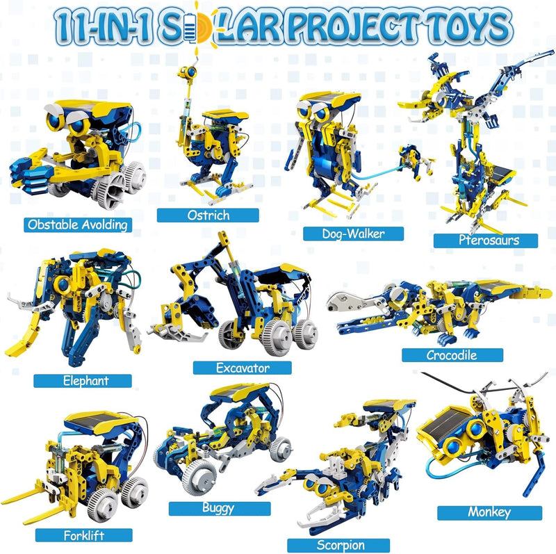 11-in-1 Solar Robot Kit – STEM Educational DIY Building Toys for Kids