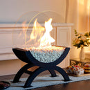 Compact Bio Ethanol Tabletop Fire Pit – Ventless Glass Fire Bowl for Indoor & Outdoor Use