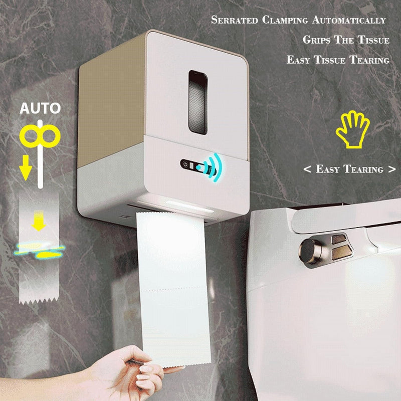 Touchless Paper Towel Dispenser – Smart Wall-Mount Toilet Roll Holder with Night Light