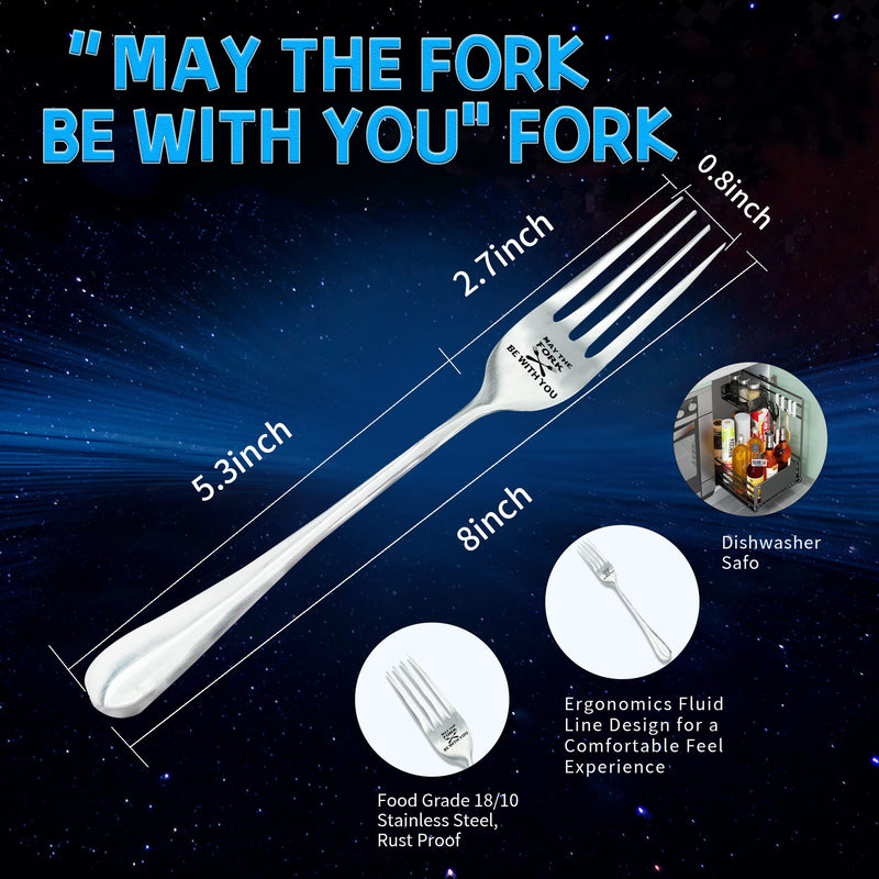 May The Fork Be With You Engraved Fork – Funny Star Wars Fan Gift