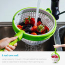 2-in-1 Collapsible Salad Spinner & Colander – Easy to Use Smart Design