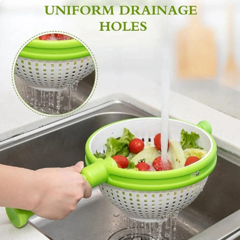 2-in-1 Collapsible Salad Spinner & Colander – Easy to Use Smart Design