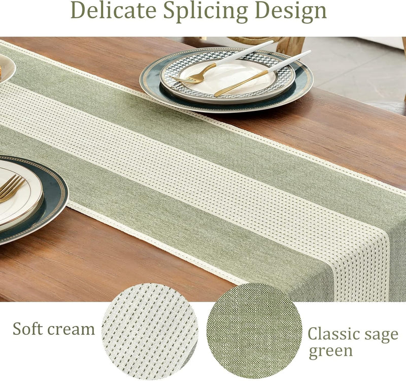 Cotton Linen Table Runner – Hand-Tassels Macrame Decor for Dining